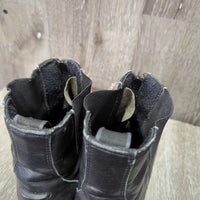 JUNIORS Paddock Boots, zips *gc/fair, clean, folded & creased toes, faded, lining rubs & pills, older, rundown heels
