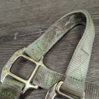 Thick Soft Nylon Halter, adj, snap *gc, v.stained, dirty, faded, discolored, edge frays, snags
