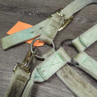 Thick Soft Nylon Halter, adj, snap *gc, v.stained, dirty, faded, discolored, edge frays, snags
