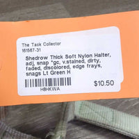 Thick Soft Nylon Halter, adj, snap *gc, v.stained, dirty, faded, discolored, edge frays, snags
