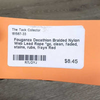 Braided Nylon Web Lead Rope *gc, clean, faded, stains, rubs, frays
