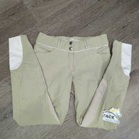 Euro Seat Breeches *gc, puckers, rubs, mnr curled waist, seat & legs: discolored, stains, rubs & pills
