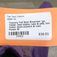 Full Seat Breeches *gc, ?older, seat stains, rubs & pills, mnr faded, seam puckers & rubs
