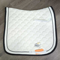Quilt Dressage Pad, piping *vgc, clean, mnr hair, stains, faded, v. mnr dingy, rubs
