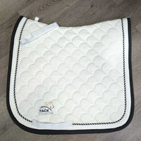 Quilt Dressage Pad, piping *vgc, clean, mnr hair, stains, faded, v. mnr dingy, rubs
