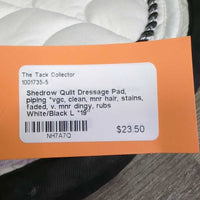Quilt Dressage Pad, piping *vgc, clean, mnr hair, stains, faded, v. mnr dingy, rubs
