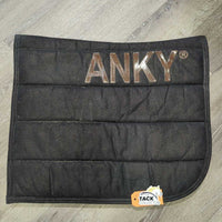 Microsuede Channel Quilt Dressage Pad, non slip top *gc, dirty, film, mnr hair, threads, rubs, pills, unstitched
