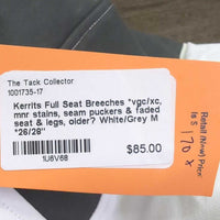 Full Seat Breeches *vgc/xc, mnr stains, seam puckers & faded seat & legs, older?
