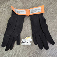 Synthetic Microsuede - Cloth Riding Gloves, bling *vgc, clean, mnr linty & hairy velcro
