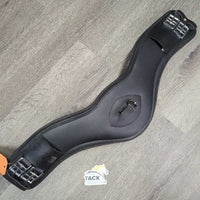 Anatomical Padded Synthetic Dressage - Short Girth, Center Strap *gc, clean, rust, edges: rubs & curled, hairy seams, faded, mnr stains, rubs

