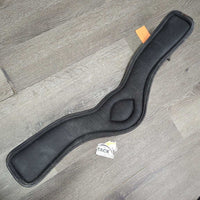 Anatomical Padded Synthetic Dressage - Short Girth, Center Strap *gc, clean, rust, edges: rubs & curled, hairy seams, faded, mnr stains, rubs
