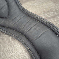 Anatomical Padded Synthetic Dressage - Short Girth, Center Strap *gc, clean, rust, edges: rubs & curled, hairy seams, faded, mnr stains, rubs
