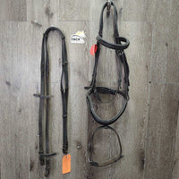 Rsd/Padded Monocrown Bridle, Flash, Bling, Cotton Web Reins, Buckles *vgc/gc, clean & dirt, creases, faded, scrapes
