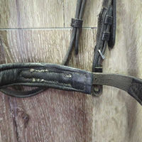 Rsd/Padded Monocrown Bridle, Flash, Bling, Cotton Web Reins, Buckles *vgc/gc, clean & dirt, creases, faded, scrapes
