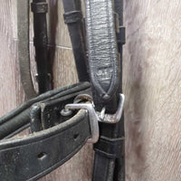 Rsd/Padded Monocrown Bridle, Flash, Bling, Cotton Web Reins, Buckles *vgc/gc, clean & dirt, creases, faded, scrapes
