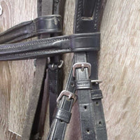 Rsd/Padded Monocrown Bridle, Flash, Bling, Cotton Web Reins, Buckles *vgc/gc, clean & dirt, creases, faded, scrapes
