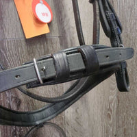 Rsd/Padded Monocrown Bridle, Flash, Bling, Cotton Web Reins, Buckles *vgc/gc, clean & dirt, creases, faded, scrapes
