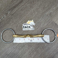Thin Curved French Link Loose Ring Bit, center Lozenge *vgc/gc, clean, scratches, stains, chews, rubs
