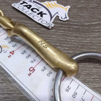 Thin Curved French Link Loose Ring Bit, center Lozenge *vgc/gc, clean, scratches, stains, chews, rubs
