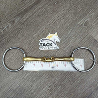 Thin Curved French Link Loose Ring Bit, center Lozenge *vgc/gc, clean, scratches, stains, chews, rubs
