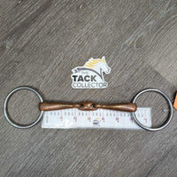 Med Hvy French Link Loose Ring Bit, center lozenge *gc, clena, stains, older, scratches, chewed, older
