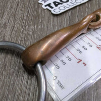 Med Hvy French Link Loose Ring Bit, center lozenge *gc, clena, stains, older, scratches, chewed, older
