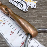Med Hvy French Link Loose Ring Bit, center lozenge *gc, clena, stains, older, scratches, chewed, older

