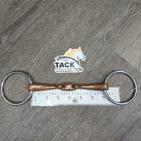 Med Hvy French Link Loose Ring Bit, center lozenge *gc, clena, stains, older, scratches, chewed, older
