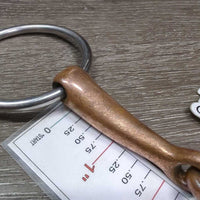 Med Hvy French Link Loose Ring Bit, center lozenge *gc, clena, stains, older, scratches, chewed, older

