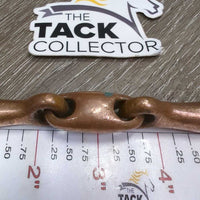 Med Hvy French Link Loose Ring Bit, center lozenge *gc, clena, stains, older, scratches, chewed, older
