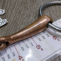 Med Hvy French Link Loose Ring Bit, center lozenge *gc, clena, stains, older, scratches, chewed, older
