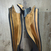 Dress Boots, zips *vgc/xc, shortened inside tops, mnr dirt, scuffs, dent & stain?paint, Sticky Zip:L
