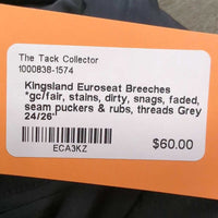Euroseat Breeches *gc/fair, stains, dirty, snags, faded, seam puckers & rubs, threads

