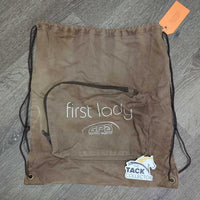 Hvy Cotton Helmet Backpack Bag, Drawstring *gc/fair, snags, discolored, faded, edges: rubs & holes
