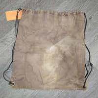 Hvy Cotton Helmet Backpack Bag, Drawstring *gc/fair, snags, discolored, faded, edges: rubs & holes
