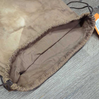 Hvy Cotton Helmet Backpack Bag, Drawstring *gc/fair, snags, discolored, faded, edges: rubs & holes

