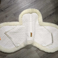 Sheepskin Fitted Hunter Saddle Pad *vgc, clean, puckers, pilly, rubs, dingy, older, stiff, bare spots
