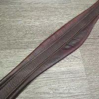 Narrow Shaped Soft Leather Girth, 1x els *gc, clean, vintage, stains, cuts, puckered els, mnr rust

