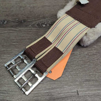 Nylon & Fleece Girth, 2x els, d ring *gc, smell, bent edge, stained, mnr dirt, hair
