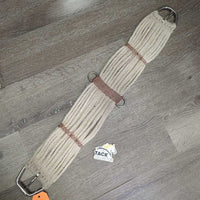 17 Strand String Cinch, d rings *fair, hairy, residue, stained, dingy, pilly, rubbed, dirt
