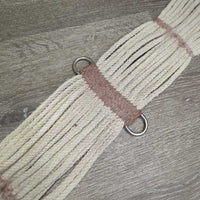 17 Strand String Cinch, d rings *fair, hairy, residue, stained, dingy, pilly, rubbed, dirt
