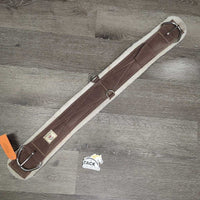 Nylon & Felt Cinch, d rings *gc, clean, dingy, pilly, stains, mnr hair
