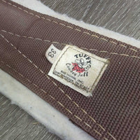Nylon & Felt Cinch, d rings *gc, clean, dingy, pilly, stains, mnr hair
