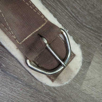 Nylon & Felt Cinch, d rings *gc, clean, dingy, pilly, stains, mnr hair

