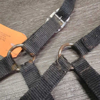 Stiff Nylon Halter, adj *fair, faded, rubs, stains, hairy, edge rubs & frays, rusty
