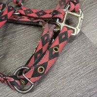 Stiff Nylon Halter, 2x adj *vgc, frays, mnr faded, dirt & stains, older
