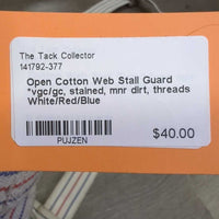 Open Cotton Web Stall Guard *vgc/gc, stained, mnr dirt, threads

