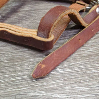 Soft Narrow Leather Halter, slip nose *xc, clean, mnr rubs
