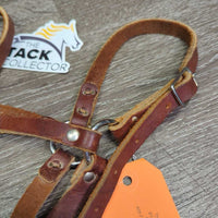 Soft Narrow Leather Halter, slip nose *xc, clean, mnr rubs
