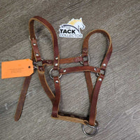 Soft Narrow Leather Halter, slip nose *xc, clean, mnr rubs
